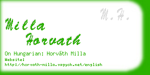 milla horvath business card